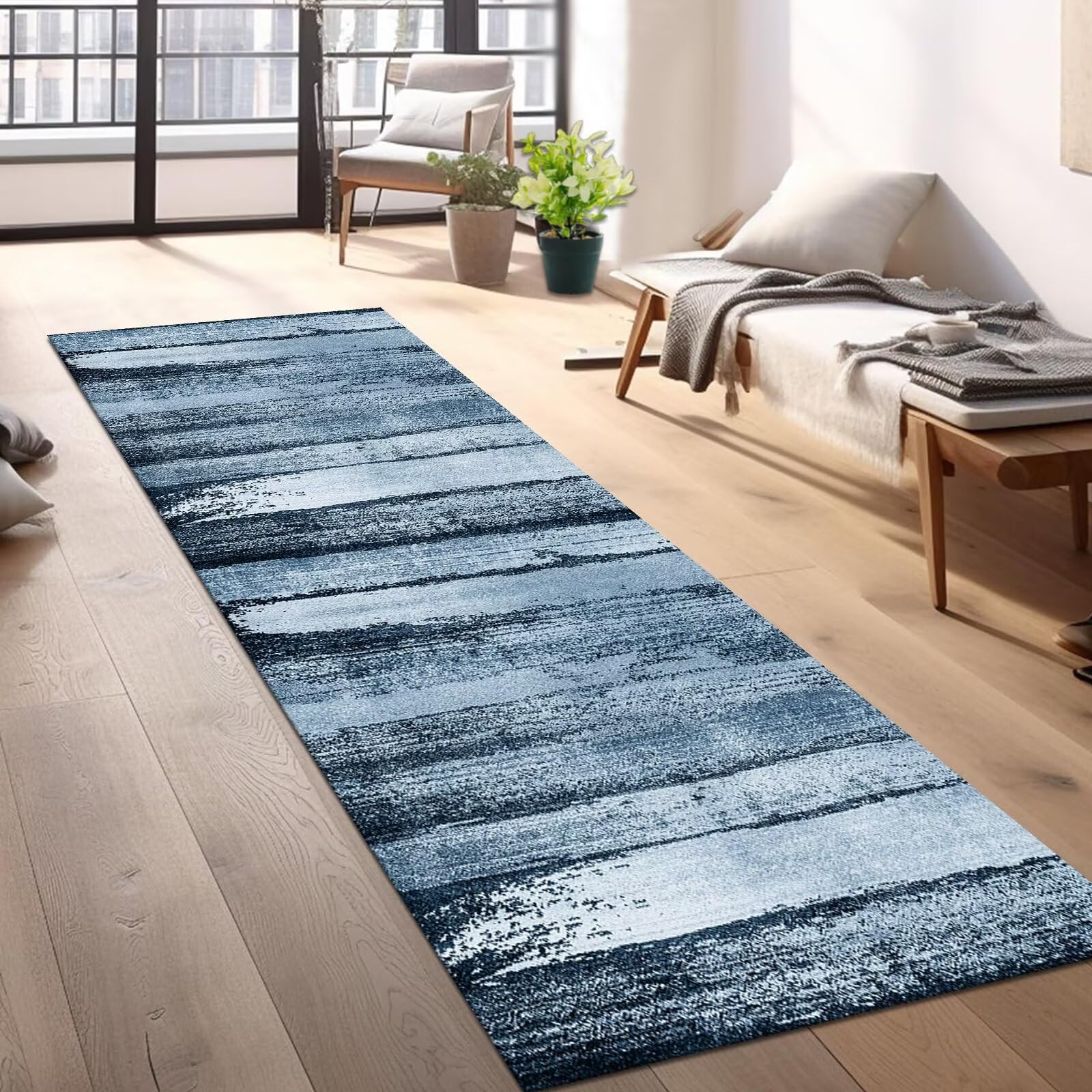 Tapete de cocina antideslizante azul de 40 x 60 cm, tapete de entrada para interiores, tapete suave para entrada, tapete versátil para sala de estar y decoración del hogar.