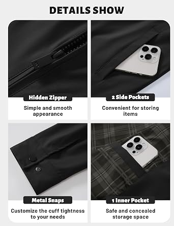 TACVASEN Men's Lightweight Jacket Water-repellent Windbreaker for Fall Winter