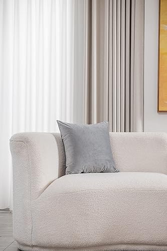 Miniatura 3 de Fundas de almohada decorativas 18x18 gris claro paquete de 2 fundas de almohada cuadradas de terciopelo suave para decoración del hogar estilo casa