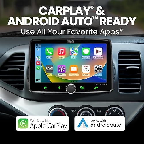 Miniatura 2 de BOSS Audio Systems BVCP9700A-FL Estéreo de automóvil DIN inalámbrico Apple CarPlay, Android Auto, pantalla táctil de 7 pulgadas, Bluetooth, receptor