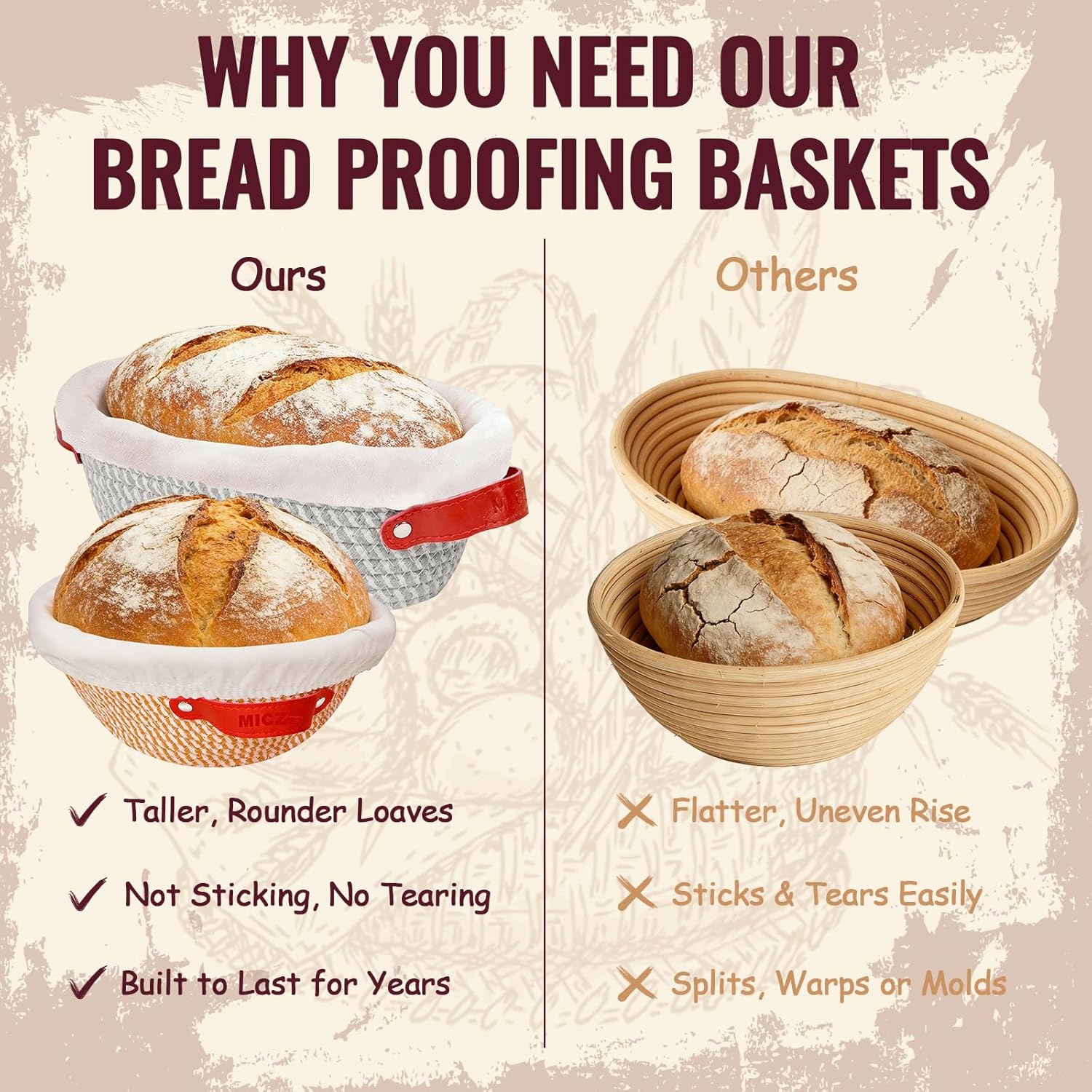 Sourdough Starter Kit, 9 Inch Round & 10 Inch Oval Banneton Bread Proofing Basket Set, 18 PCS Complete Sourdough Baking Supplies for Bread Making, Foldable Proofing Baskets,Gift for Bakers Women