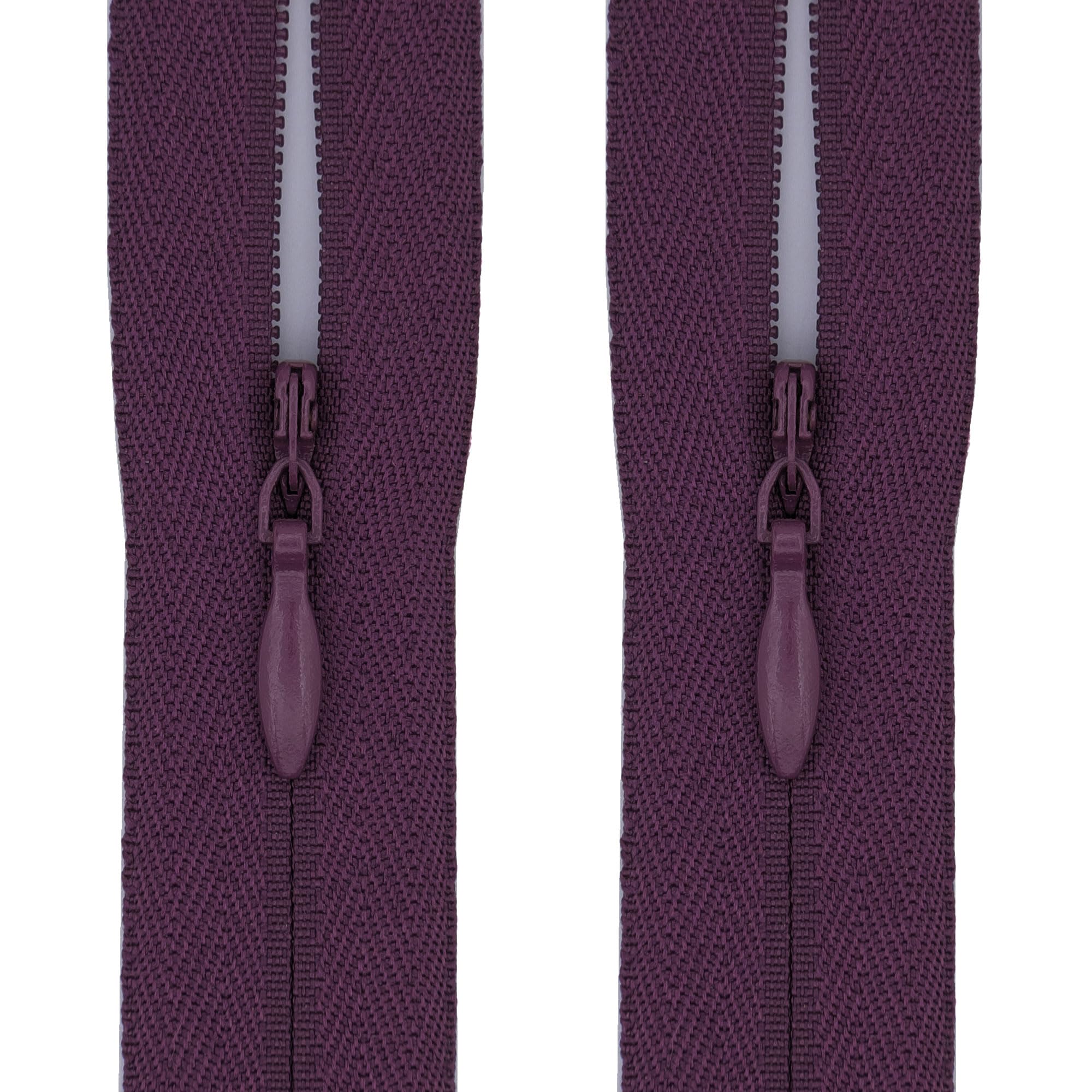 #3 Invisible Zips, 2 Pack, 16 Inch, Deep Plum