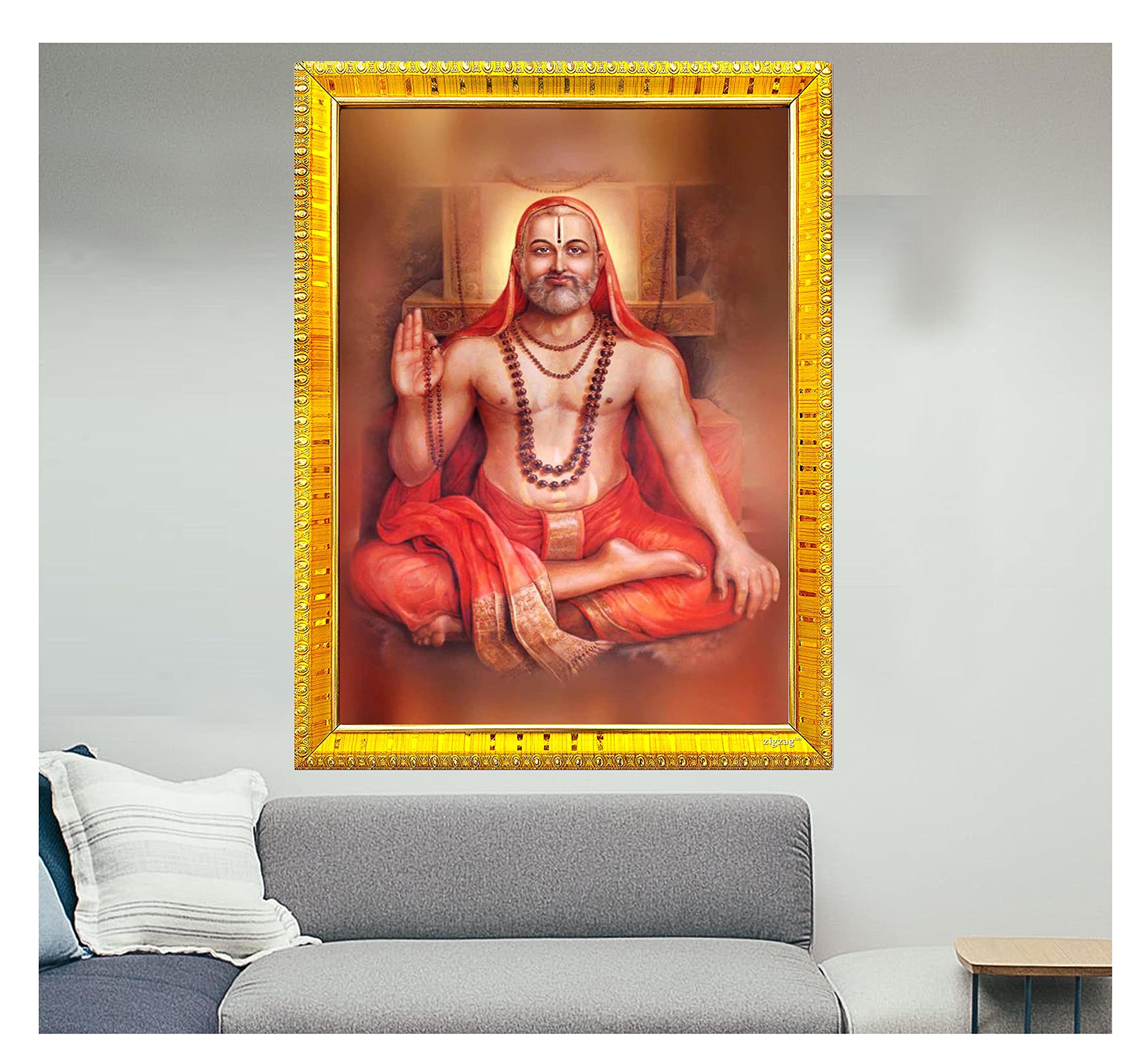 Cadre photo Raghavendra Swamy grand format mural table acrylique zig zag