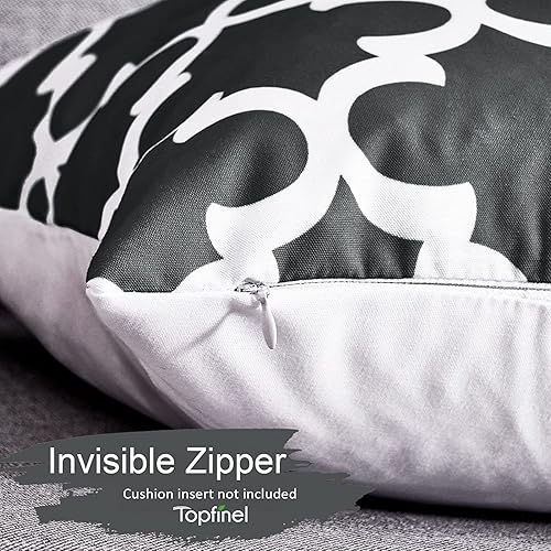 Miniatura 2 de Top Finel - Juego de fundas para cojines de lona de 16 x 16 para sofá, dormitorio, auto, paquete de 6, negro