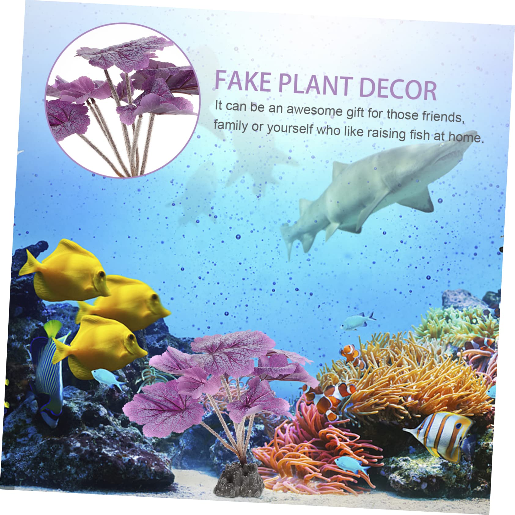 YARNOW 3 Pezzi acquario paesaggistico piante acquatiche piante d'acquario viola finta sott'acqua impianti pianta artificiale da plastica Viola,porpora