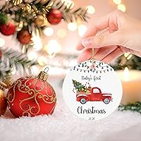 Vista 4 de Adorno para la primera Navidad del bebé 2025, adorno de mi primera Navidad 2025, adornos de Navidad para bebés de 2.9 pulgadas, decoración colgante
