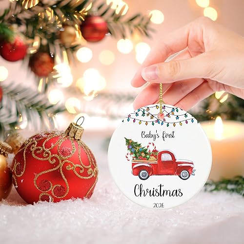 Miniatura 4 de Adorno para la primera Navidad del bebé 2025, adorno de mi primera Navidad 2025, adornos de Navidad para bebés de 2.9 pulgadas, decoración colgante