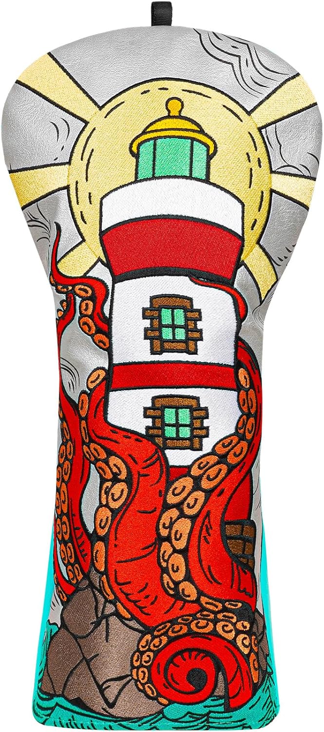 Craftsman Golf Club Head Cover Kraken Octopus Driver Headcover Golf Club Cover for Driver Lightouse Driver Head Cover Golf Club Cover for Men