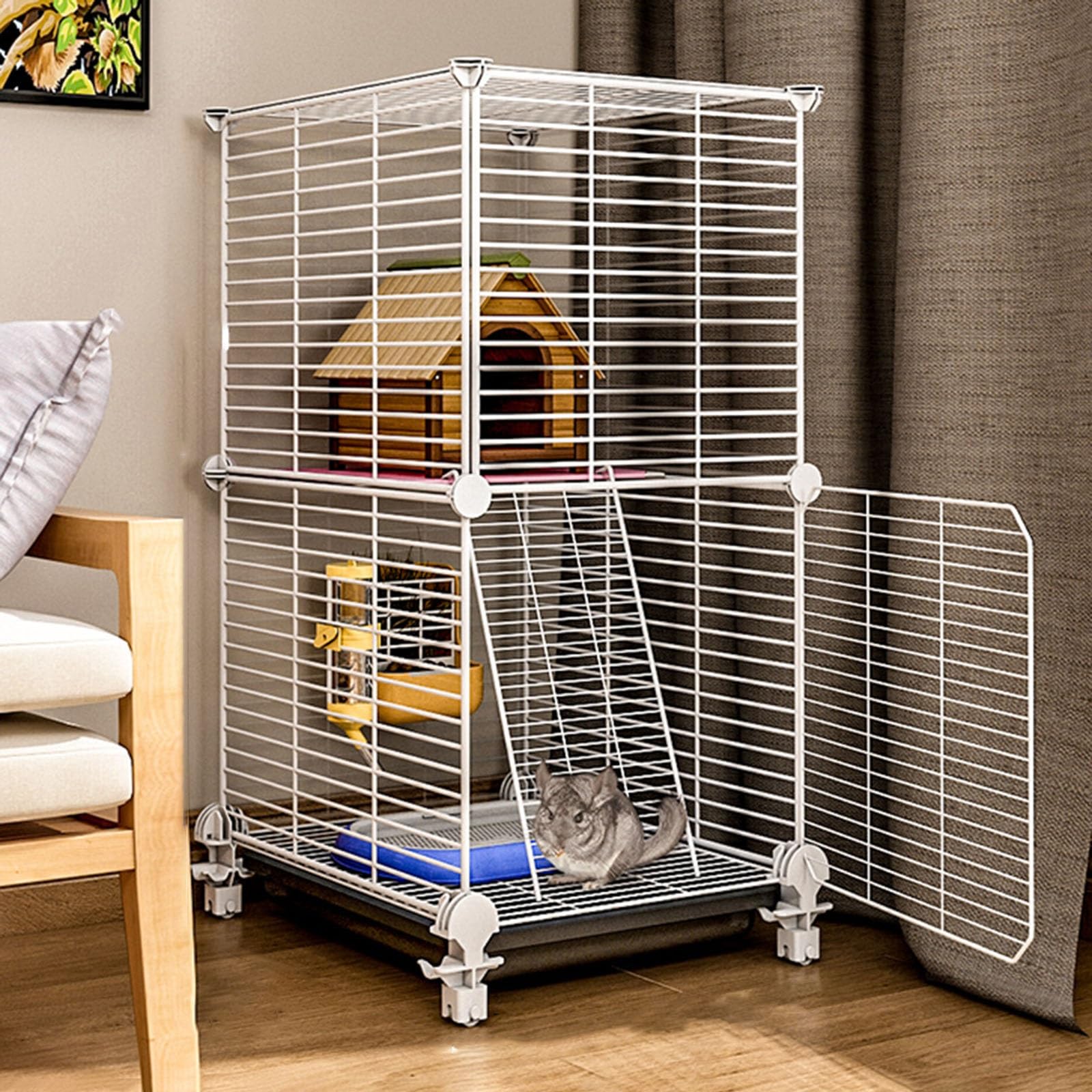 Grande cage pour cobayes habitat intérieur lapins rats furets chinchillas spacieuse