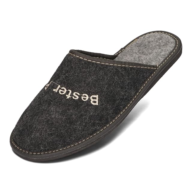 BeComfy Filcowe męskie kapcie domowe pantofle klapki filc naturalny szary czarny 40-46 EU