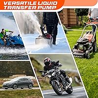 Vista 5 de Bomba de transferencia portátil a batería, bomba eléctrica operada por batería para sifón de gasolina, combustible, diésel y agua, extractor