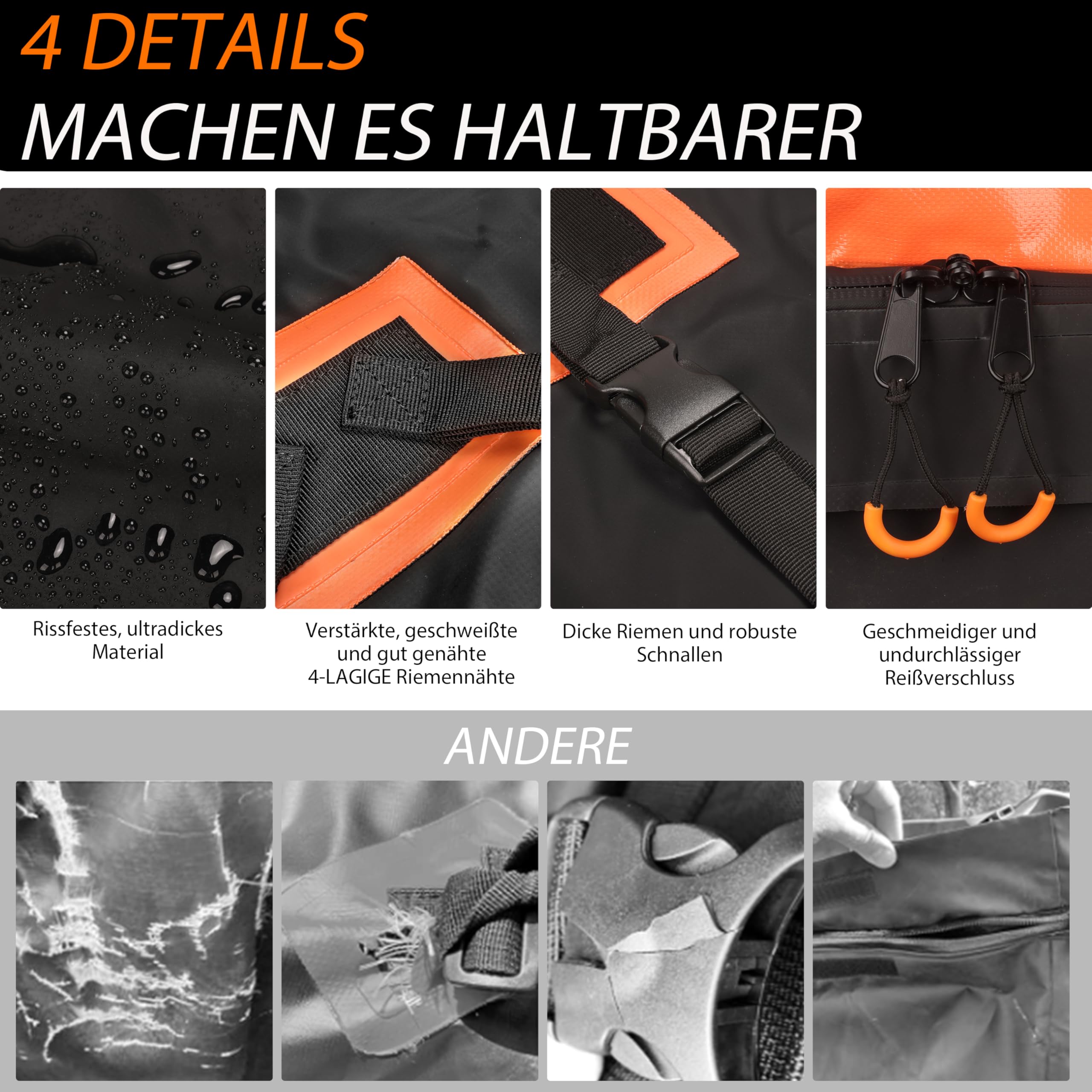 Einesin Dachbox Auto, Dachgepäckträger Tasche, Faltbare Dachkoffer, mit Anti-Rutsch-Matte und Gepäckschloss, für Fahrzeuge mit/ohne Gepäckträger Gepäcktransport, Vans, SUVs (112X86X43CM)