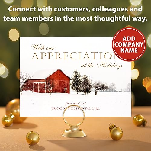 Miniatura 2 de Let's Make Memories Tarjeta de vacaciones de negocios personalizada Country Escape de 5 x 7 pulgadas, calidad premium (tarjetas de Navidad de