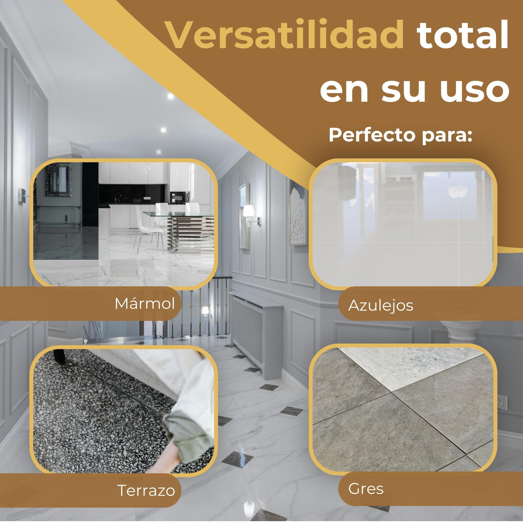 Limpiador de Suelos Profesional Multiusos 5L - Friegasuelos Potente para Mármol, Terrazo, Azulejos y Gres - Limpieza Abrillantadora - Alto Rendimiento - Acción Desengrasante y Secado Rápido