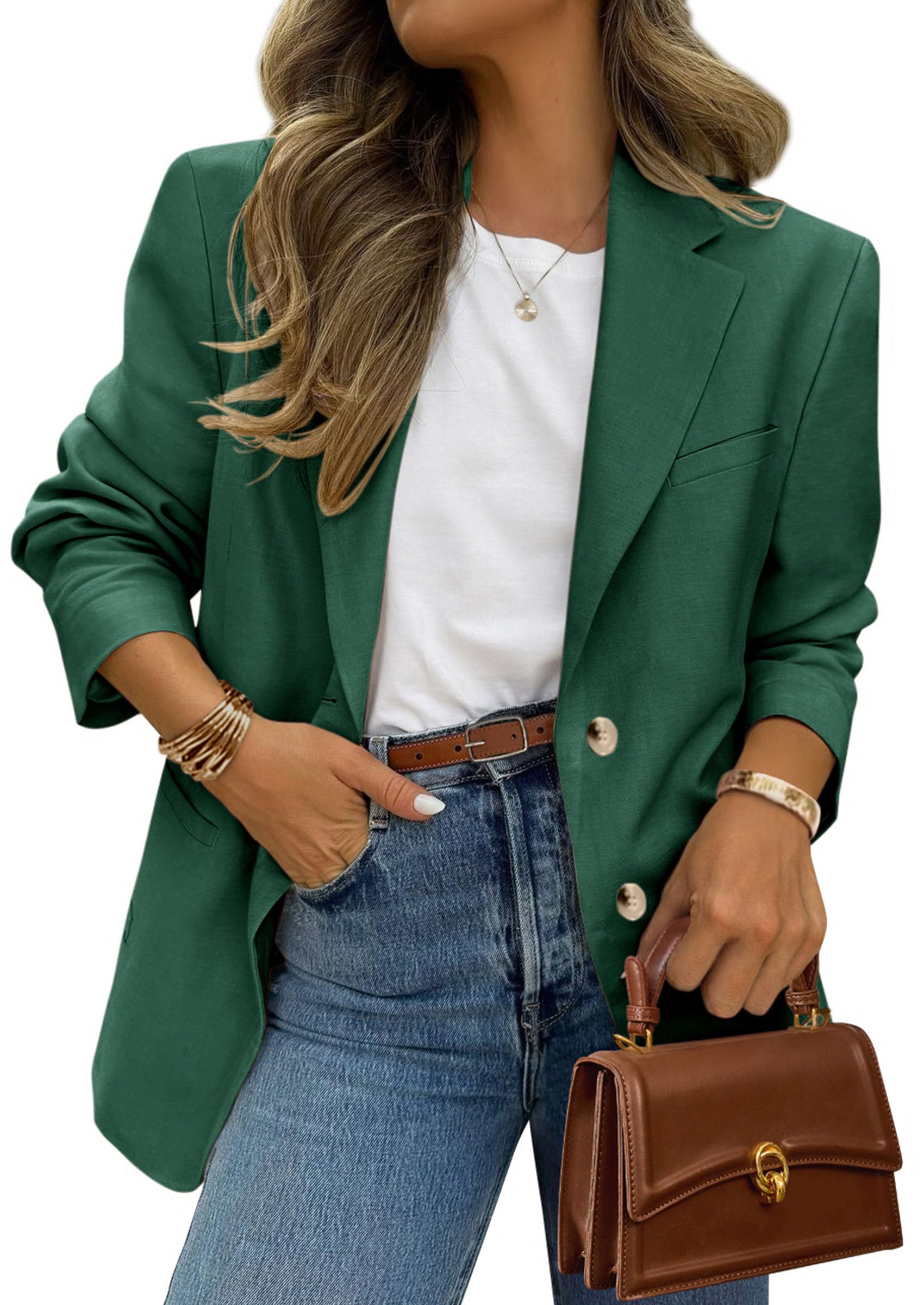 PRETTYGARDEN 2026 Blazers for Women Business Casual Long Sleeve Lapel Open Front Suit Jacket Work Blazer with Pockets