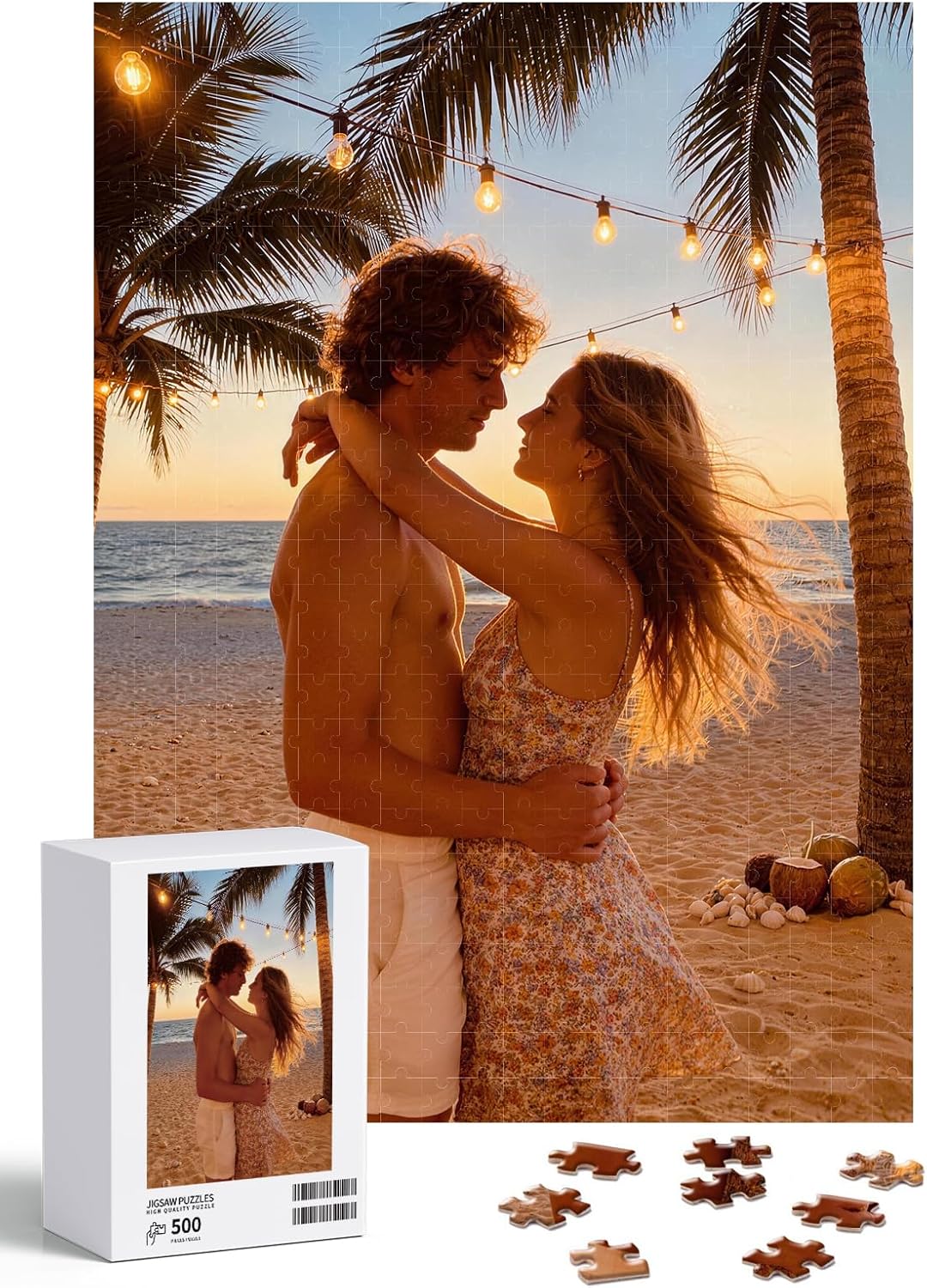 Custom Photo Puzzle- Personalized Jigsaw Puzzle from Photo, Create Your Own Puzzle with Your Picture, Gift for Mother's Day, Wedding, Pet, Birthday, Christmas (1000-Vertical)