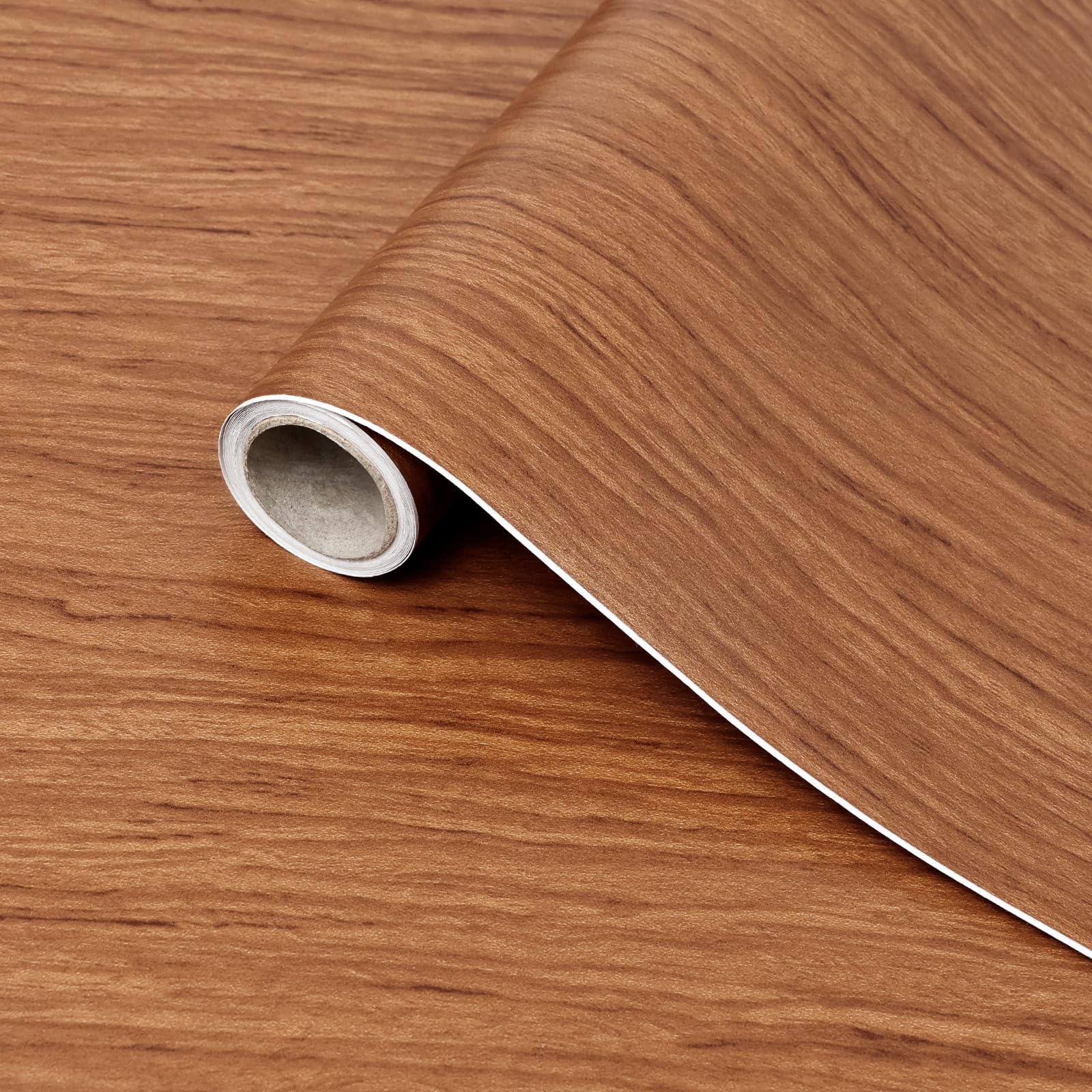 ReeyderArt Wood Effect Wallpaper Reddish Brown Wood Grain Self Adhesive Vinyl Film, Removable Waterproof Contact Paper for Furniture, Kitchen Worktop, Windowsill, Countertop, Cabinets 40 x 300 cm