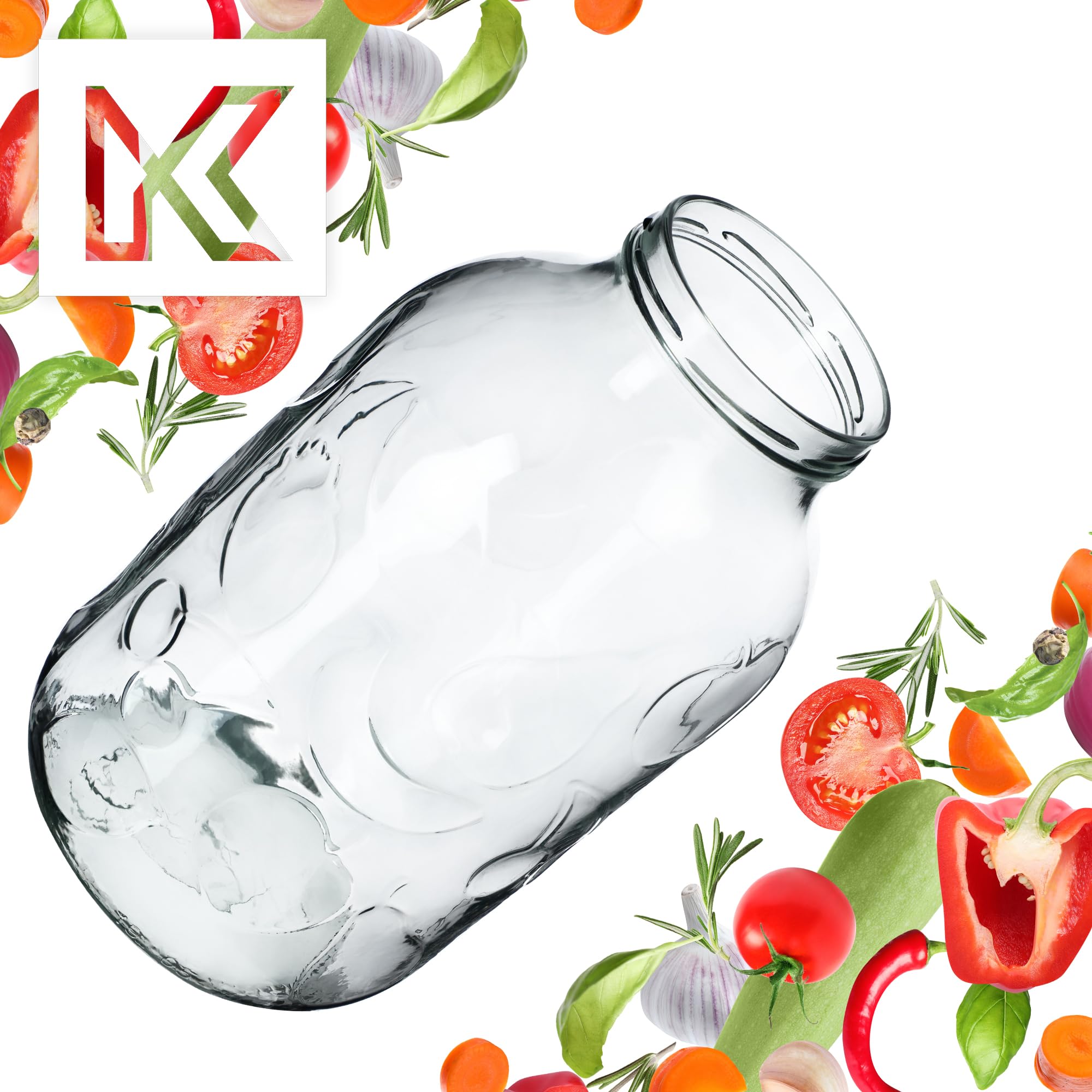 KADAX Inmaakpotten, 5 liter, met diameter van 100 mm, grote potten met deksel, komkommerglas voor inmaken, fermenteren en inleggen, voor komkommers, zuurkool, goud, 1 stuk