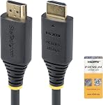 Câble HDMI Premium Certifié Haute Vitesse StarTech.com 6ft (1.8m), 4K 60Hz/1440p 144Hz, 18Gbps, Cordon HDMI UHD 2.0, Housse TPE | Mode Alternatif DP 1.2, Audio 7.1ch, HDCP 2.2/1.4, Compatible Thunderbolt 3, 3840 x 2160, Puce Intégrée