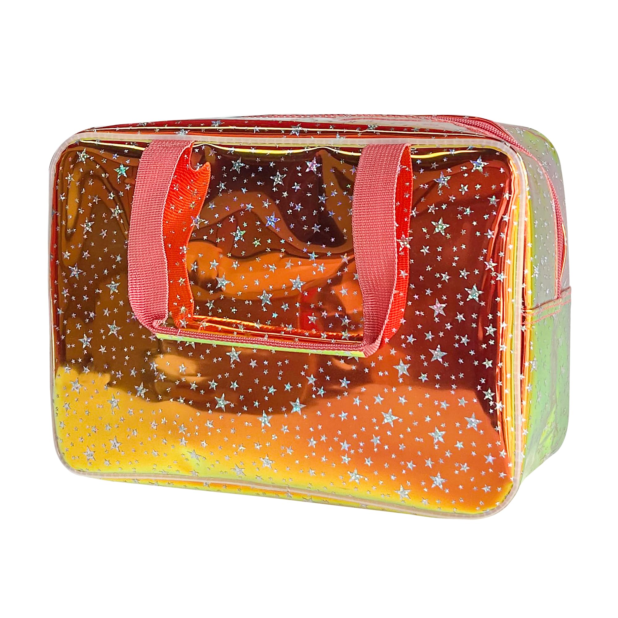 TotePrint Kosmetiktasche Sternmuster Laserlicht orange wasse