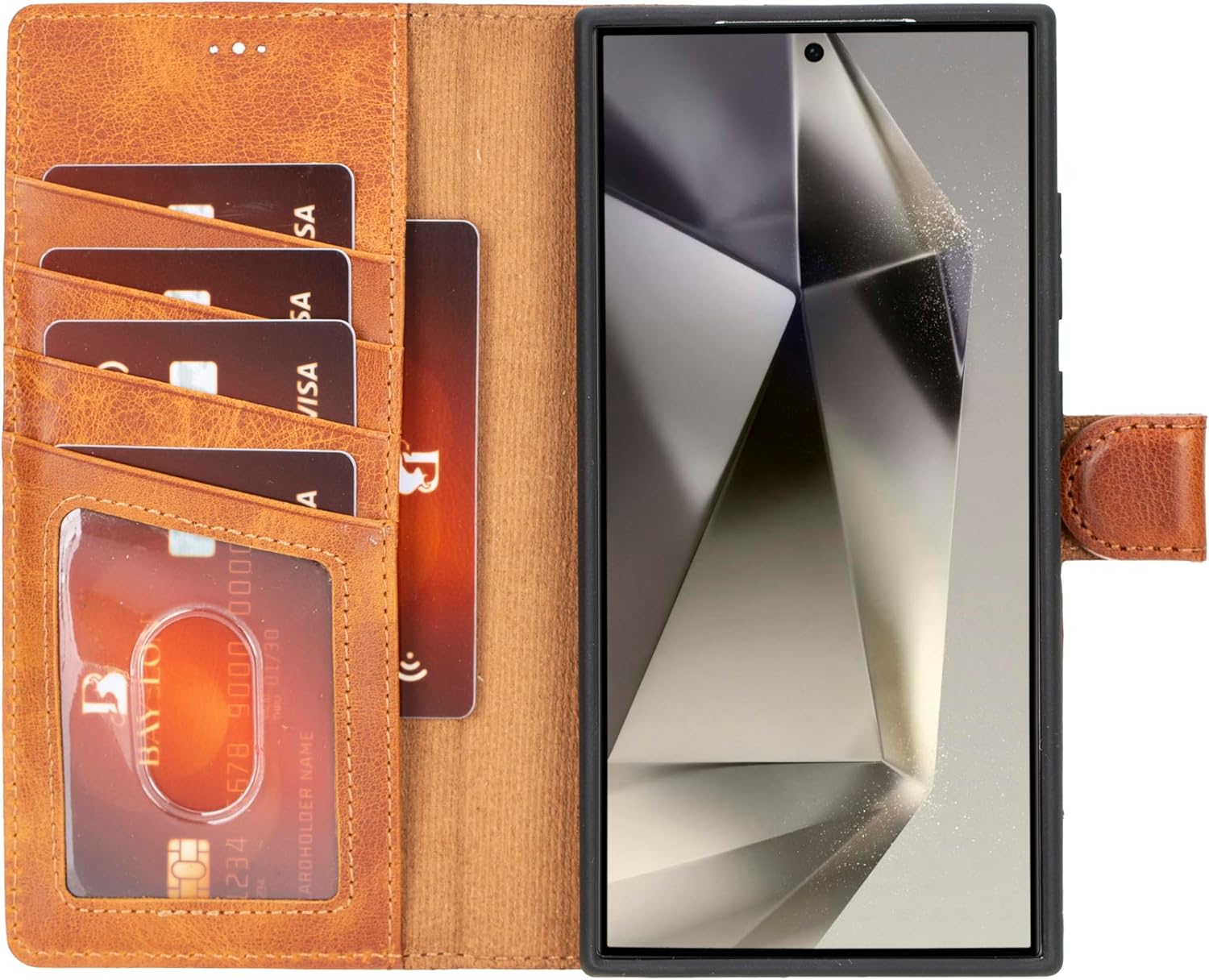 Bayelon Genuine Leather Wallet for S24 Ultra ? Samsung S24 Ultra Case Detachable Magnetic Wallet Phone Case with Stand&RFID, Galaxy S24 Ultra Wallet Case, Flip Samsung Galaxy S24 Ultra Case (V.Brown)