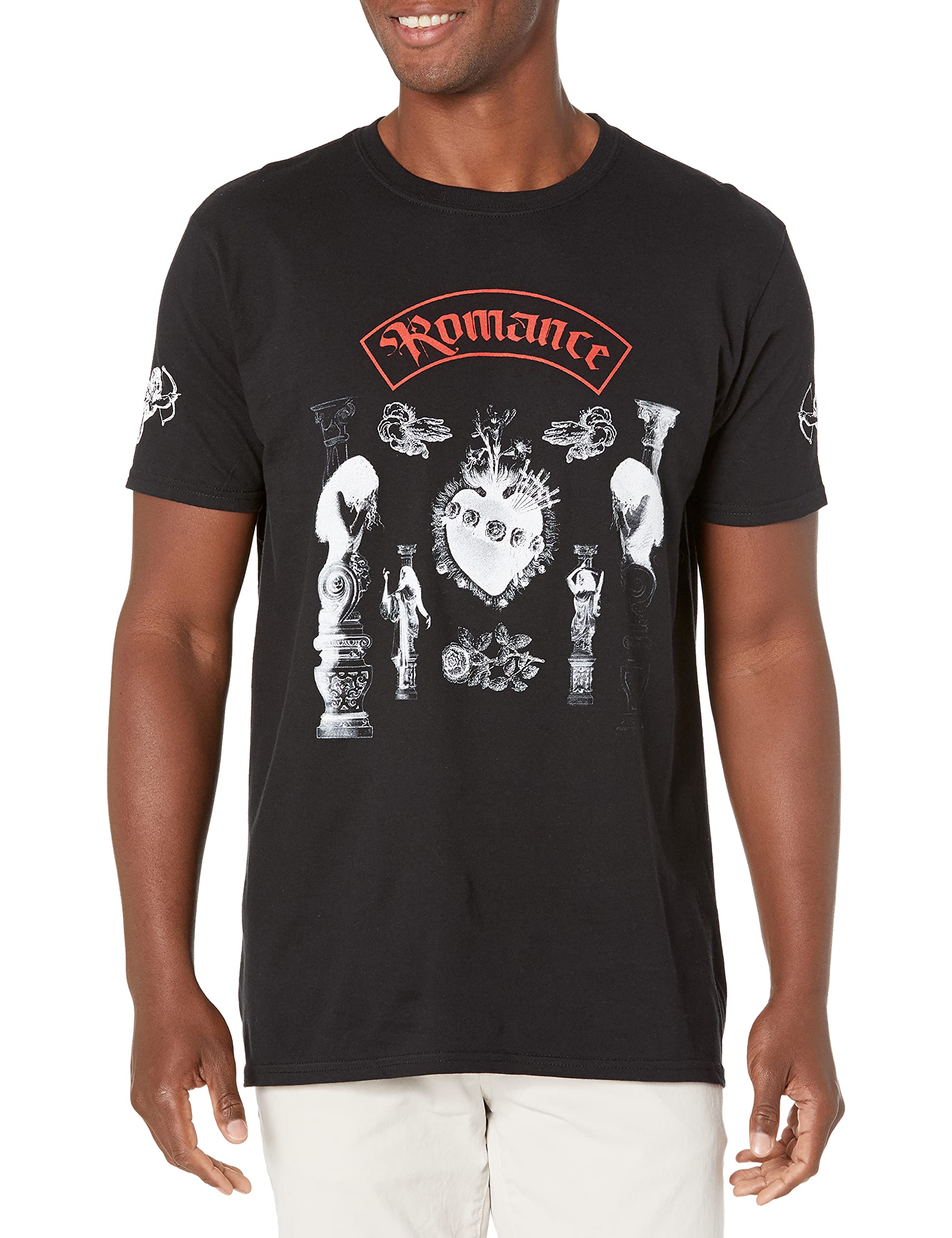 Camila Cabello Unisex-Adult Standard White Heart Wwith Swords Tee, Black, L