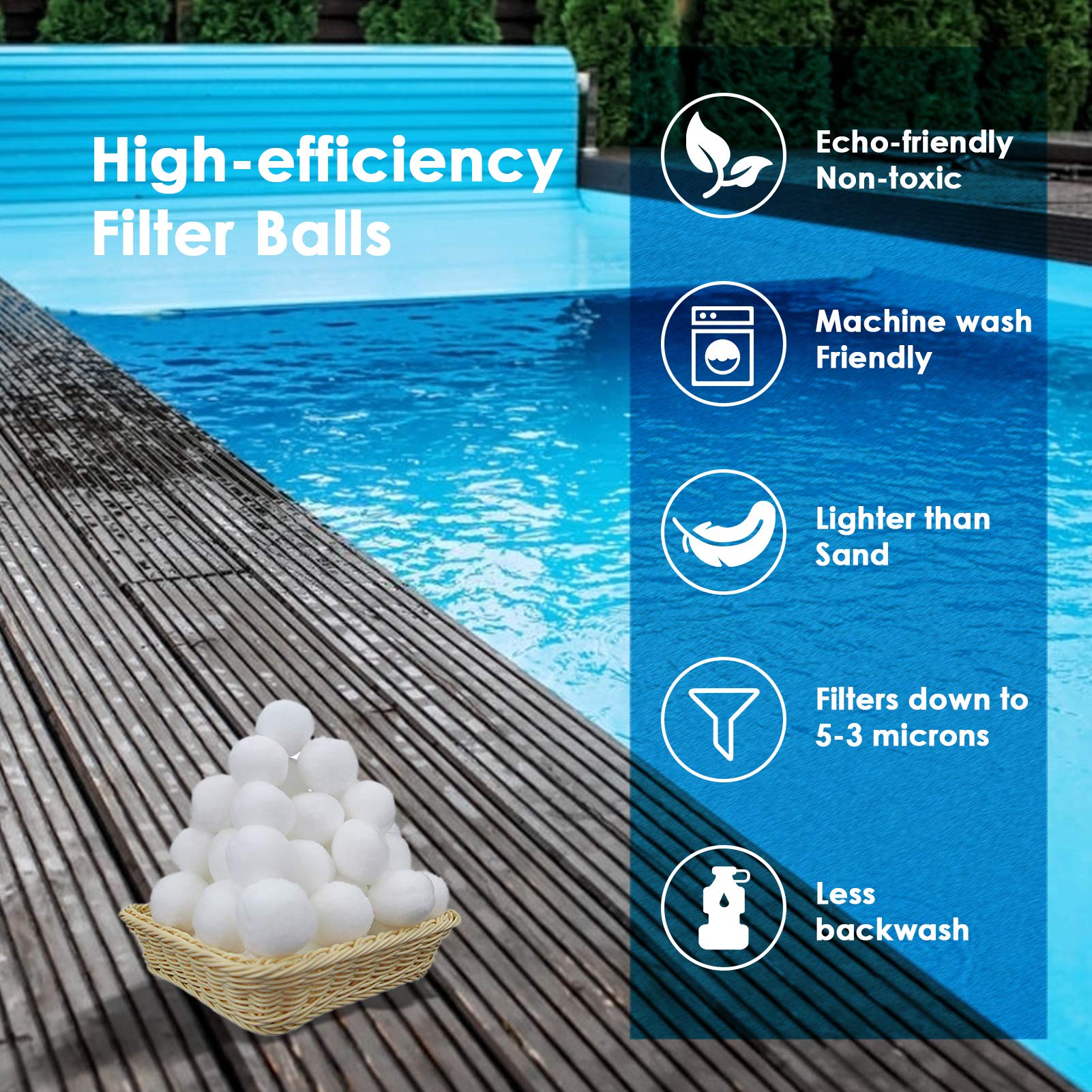 Sfere Filtranti Per Piscina 700g | Sostituiscono 26kg Di Sabbia | Per Pompe A Sabbia | Riutilizzabili E Lavabili