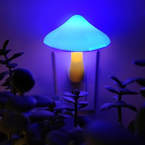 Miniatura 8 de Luz nocturna de hongos enchufable, bonita lámpara para niños y adultos, luces nocturnas de color enchufables a la pared con sensor LED - Baño