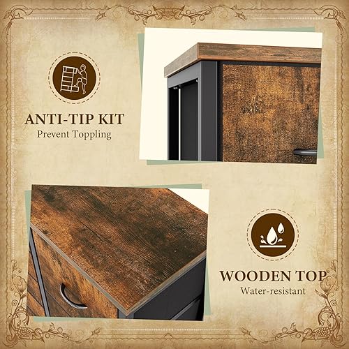 Miniatura 7 de Cómoda de tela con 15 cajones para dormitorio, cómoda de almacenamiento vertical alta y cómoda, organizador de cajones de almacenamiento con marco