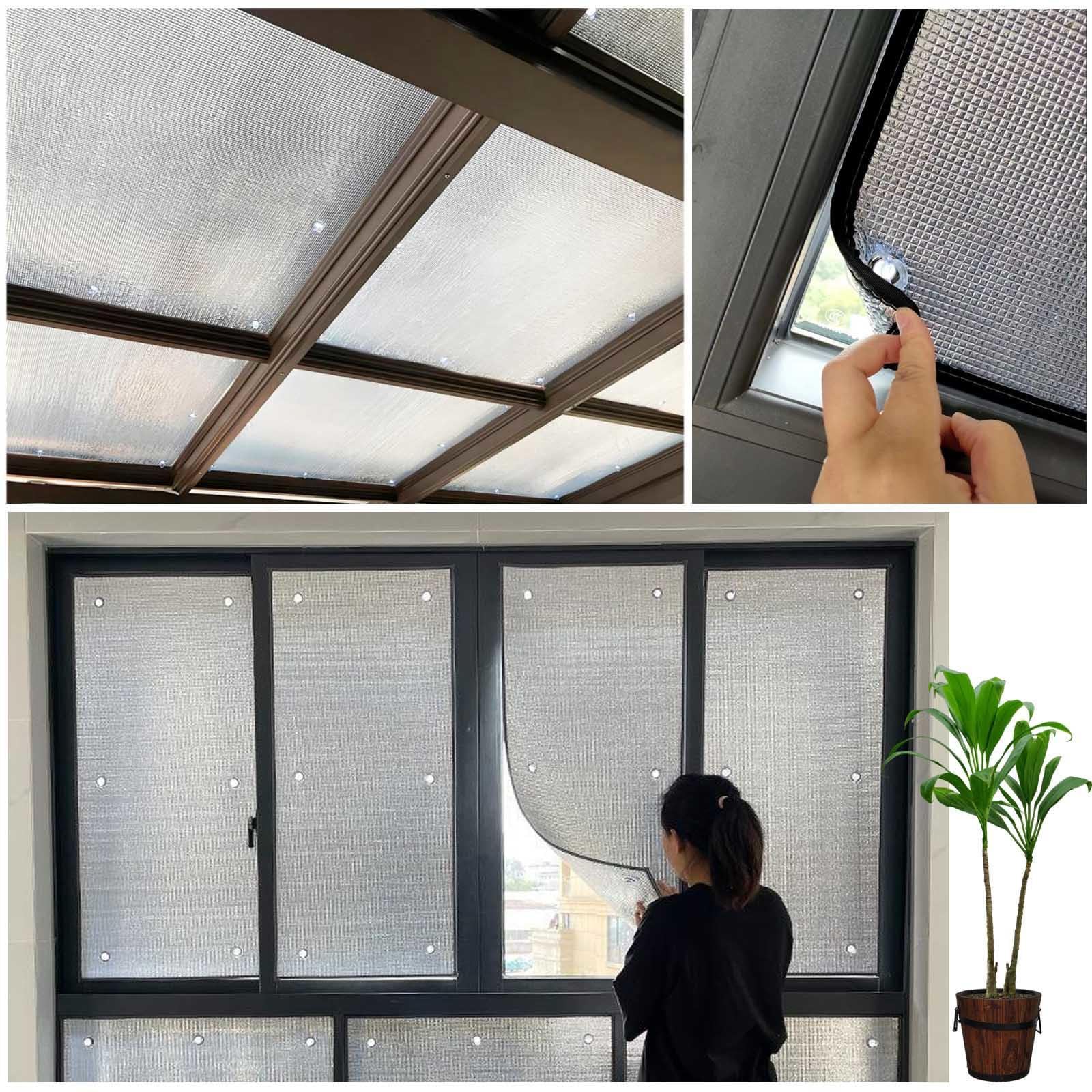 Película De Ventana Aislantes De Aluminio,Película Reflectante Para Ventana,Silver-120x130cm/47x51in