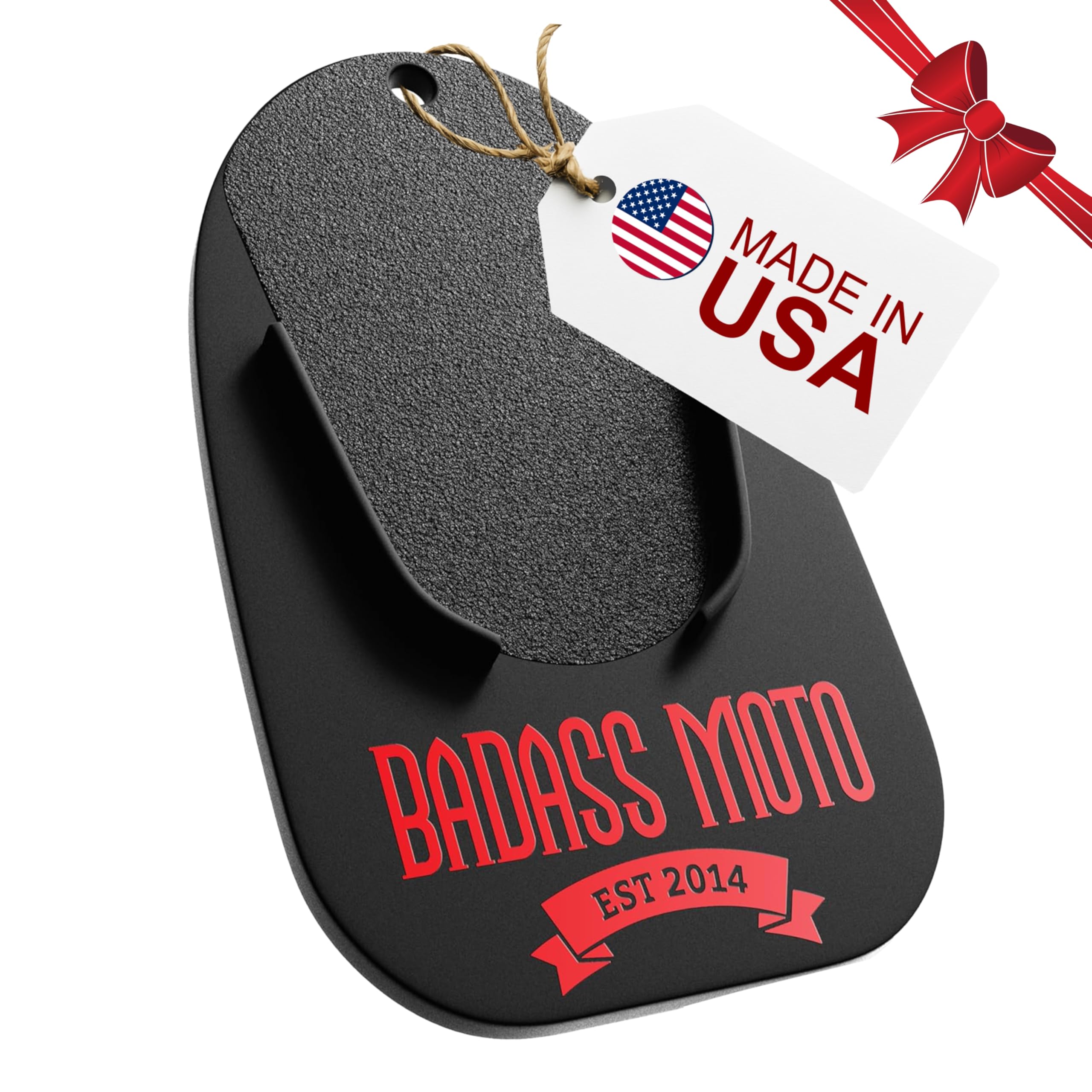 Motorcycle Kickstand Pad - Kick Stand Puck, Coaster Plate for Harley Davidson, Touring & Sport Bikes - Motorcycle Accessories for Grass, Dirt, Hot Pavement Parking Pad - USA Made, Black