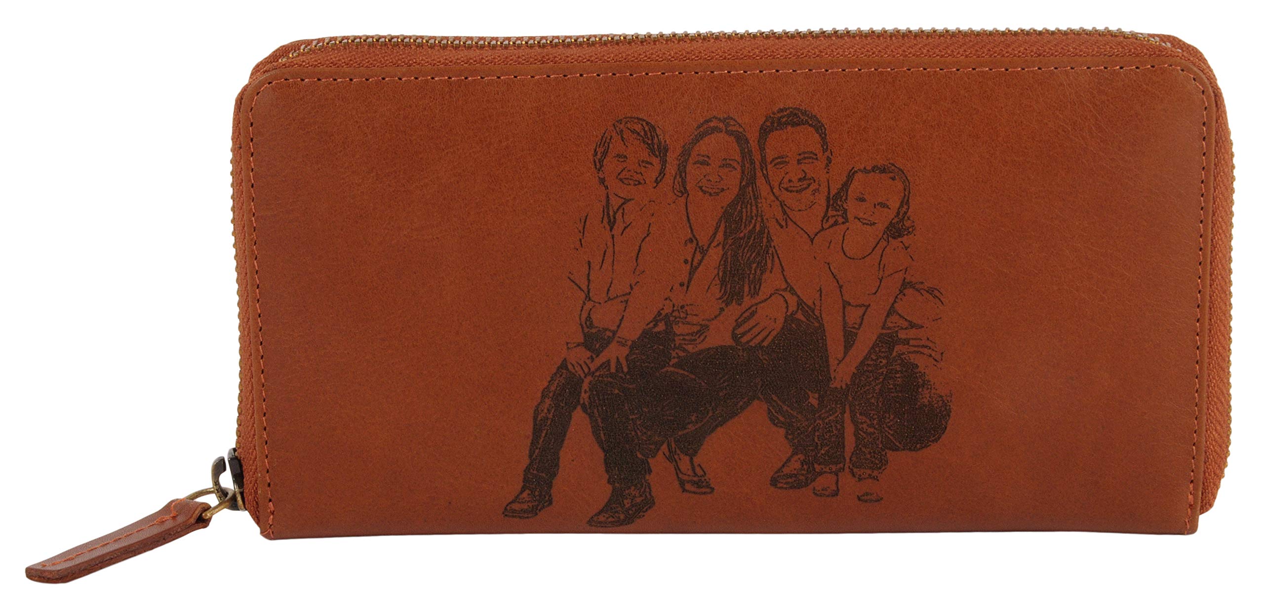 KarmanahEngraved Leather Clutch Design Your own Ladies Purse engrave Photo on Leather Purse RFID Protected