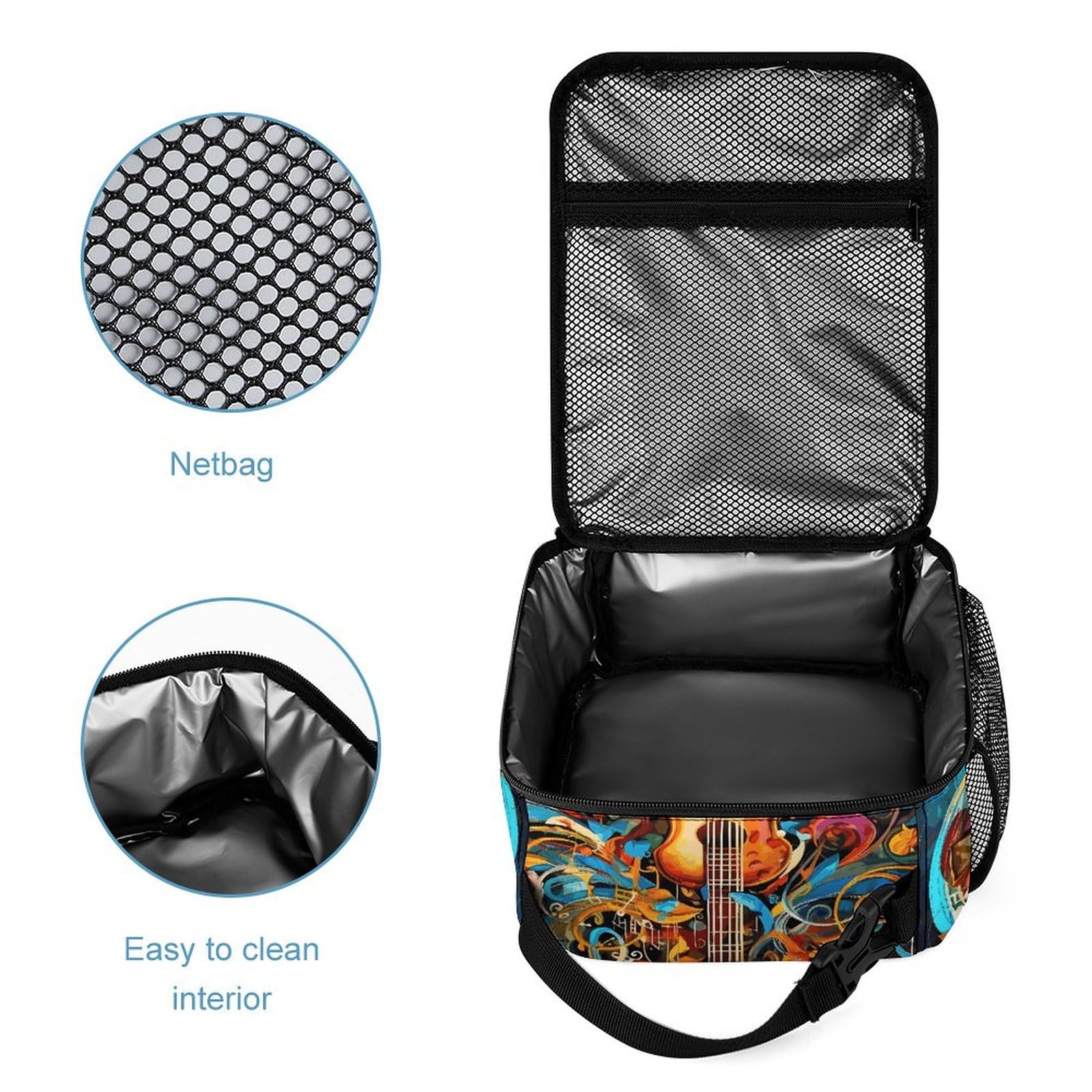 3-teiliges Rucksack-Set, Musik-Serie, Reisetasche, tragbar, lässig, Tagesrucksack, Sport-Rucksäcke mit Lunchbox, Federmäppchen, Musik-Serie, Einheitsgröße, Rucksackrucksäcke, Musik-Serie,