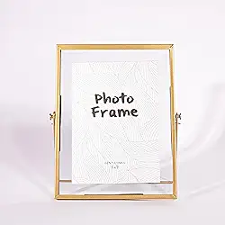 Porta‑Retrato de Metal Dourado 13,5 × 18,5 cm – Moldura Fina e Minimalista com Vidro Protetor