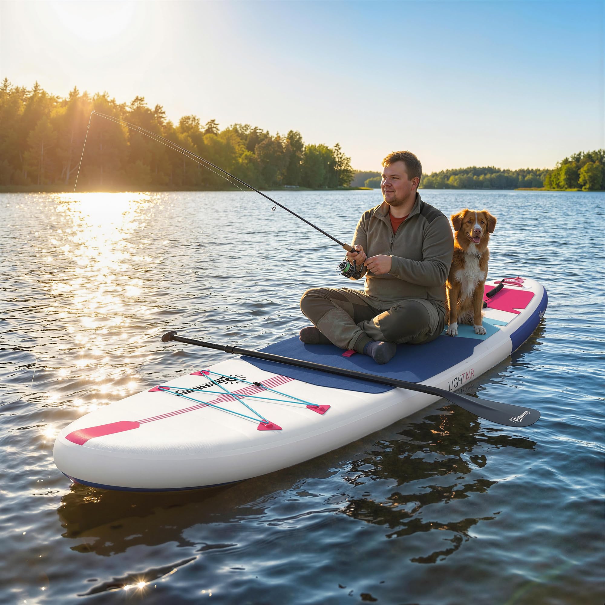 Outsunny Tavola Sup Gonfiabile Adulti, Stand Up Paddle Board con Ponte Antiscivolo in EVA, Pagaia in Alluminio Regolabile, Zaino, Pompa, Pinna Rimovibile, Carico 160 kg, 305x89x15cm, Tutti i Livelli