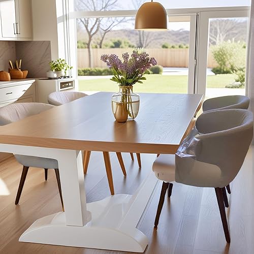 Miniatura 4 de Wahson Mid Century Modern Boucle Sherpa, sillas de comedor curvadas con respaldo alado, silla de comedor tapizada con patas de madera dura para