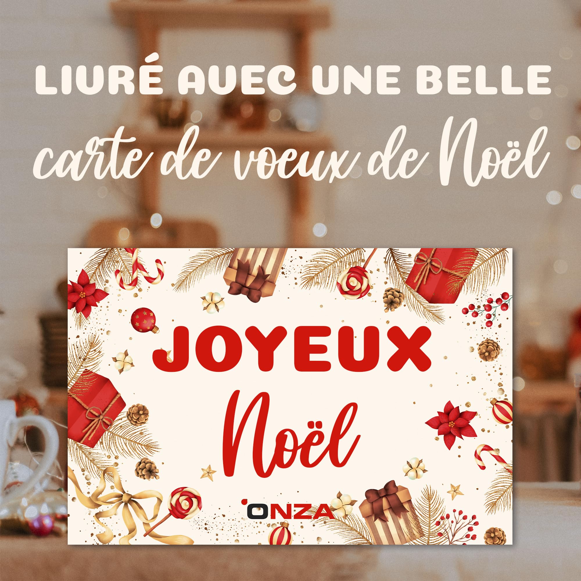 Onza Calendrier de l'Avent Chocolat Kinder Bueno. Cadeau Original pour Noël avec des Chocolats Kinder Bueno et Kinder Bueno Mini. Calendrier de lavent 2024 avec Carte Cadeau de Noël. (167 grammes)