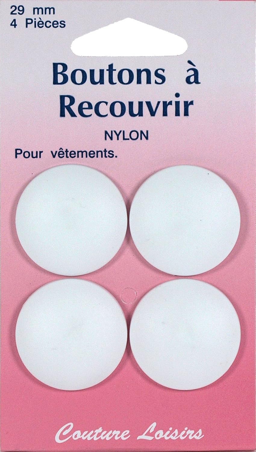 Hemline Self Cover Buttons Plastic 29mm Pack of 4