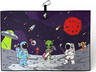 Golf Towel | Premium Double-Sided Microfiber | Magnetic Towel w/Carabiner | 24 x 16 in (Mission to Pars)