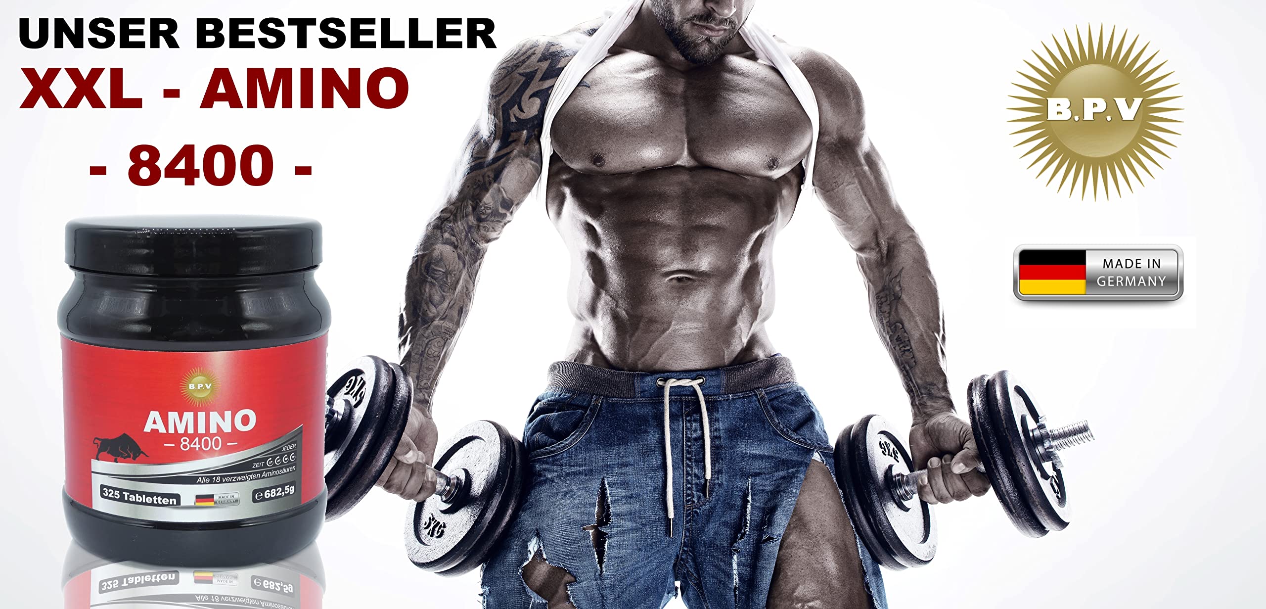 Amino - Höchste XXL Dosierung 8400 mg - 650 Tabletten - Aminosäuren- BCAA- EAA - Mit Abstand das Stärkste Amino Produkt auf dem Markt