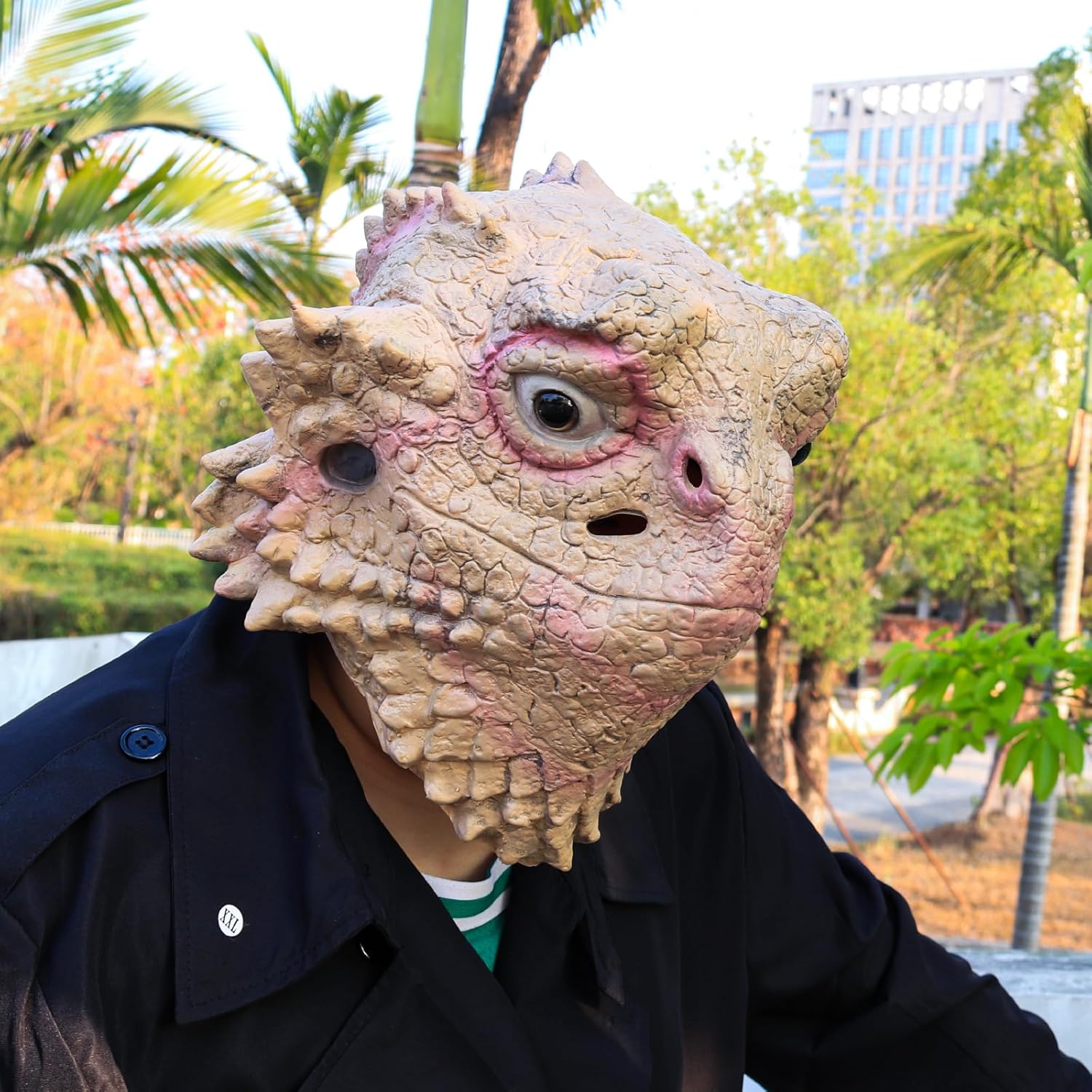 MOKRY PARTY Desert Spiny Lizard Mask Animal Head Mask Halloween Costume Pretend for Adults - Image 4