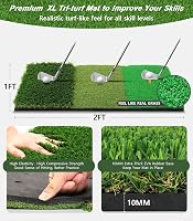 WUDLEP Golf Edzőhálózat 10x7ft Tri-Turf Szőnyeggel, Ütéspálya Szett Labdákkal és Tárcsákkal 5