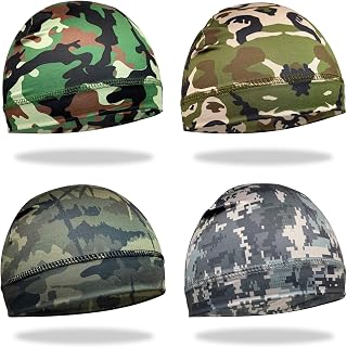 6 Pcs Skull Cap Sweat Wicking Helmet Liner Breathable Cycling Beanie Running Sports Hat Cooling Head Wraps for Men