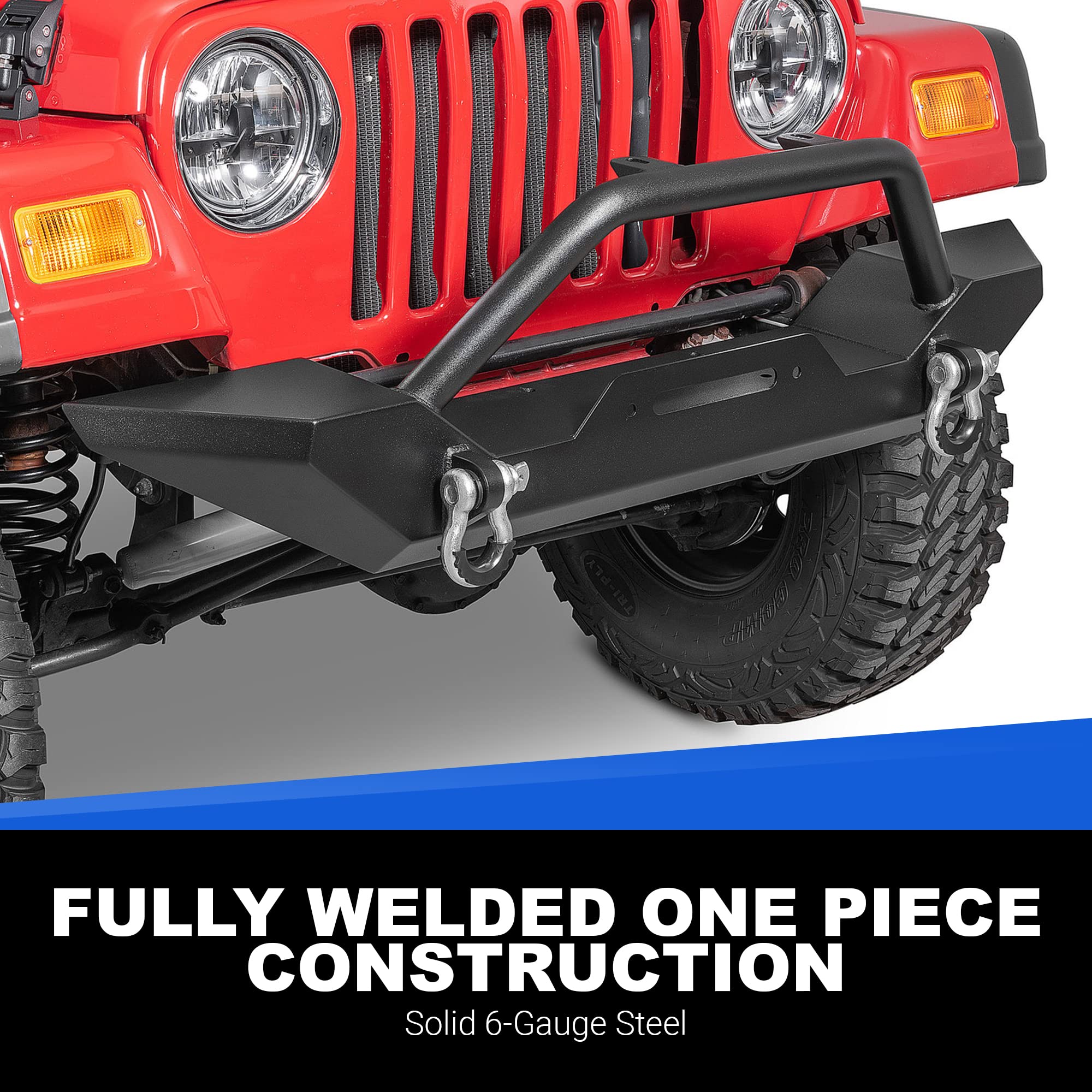 Amazon.com: TACTIK Winch Ready Front Bumper | Fits Jeep Wrangler 