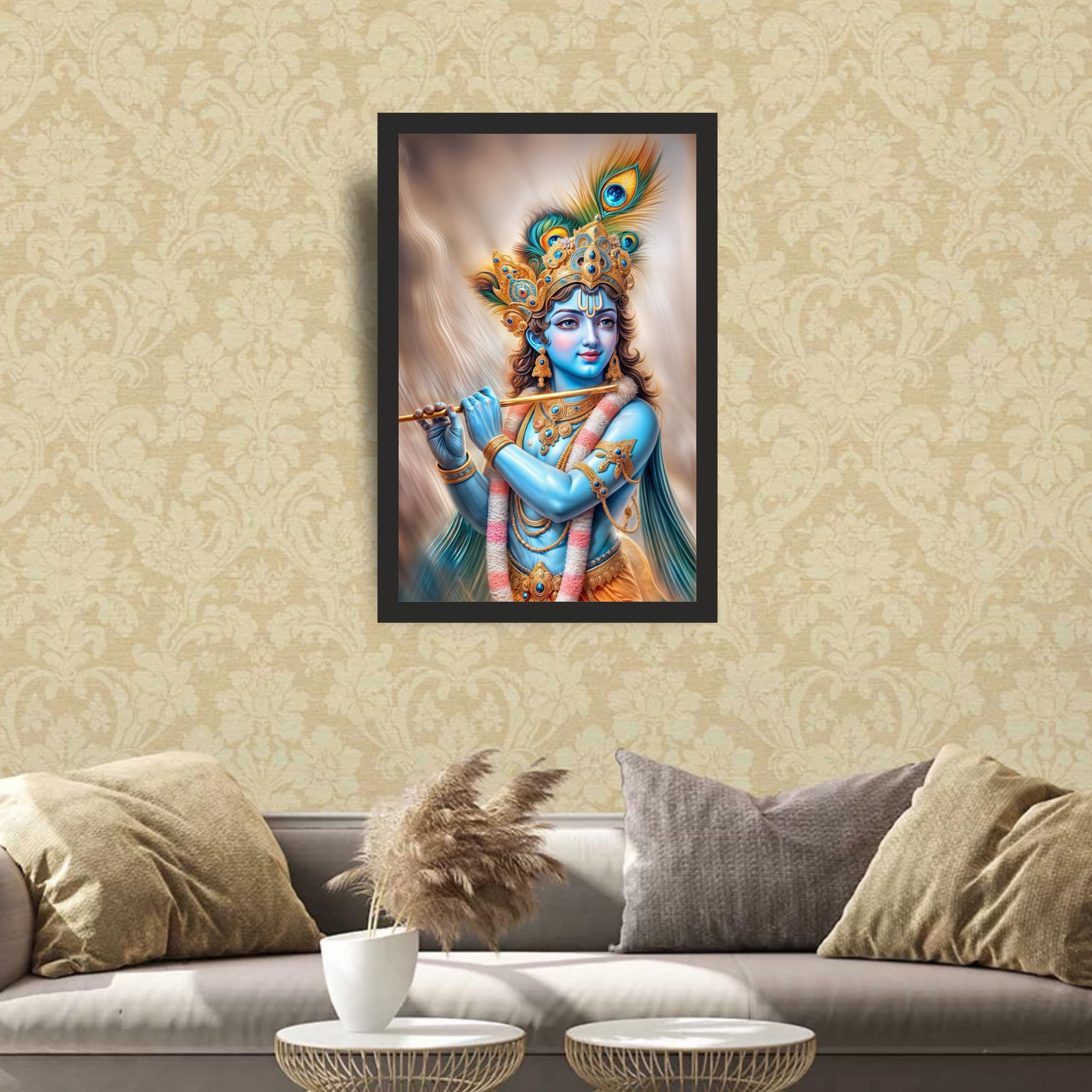 Majestic Lord Krishna Wall Art - 24x36