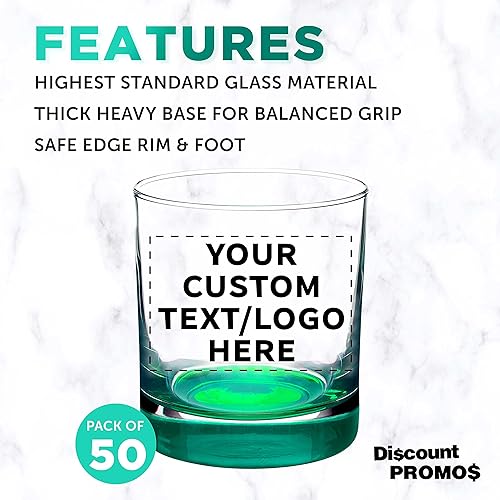Miniatura 3 de Libbey - Vasos de whisky personalizados de 10 onzas, juego de 50 unidades, paquete personalizado a granel, base pesada, vaso antiguo de moda,