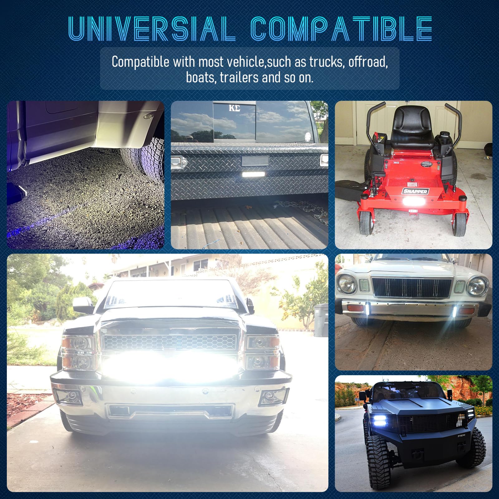 Chelhead 2 Stück 14cm weiße LED-Lichtleiste, schmal, 12 W, Einbau-Fahrlicht, 6000 K, superhell, kompatibel mit 12 V/24 V Geländewagen, SUV, ATV, Allradantrieb, Auto, LKW, Golfwagen