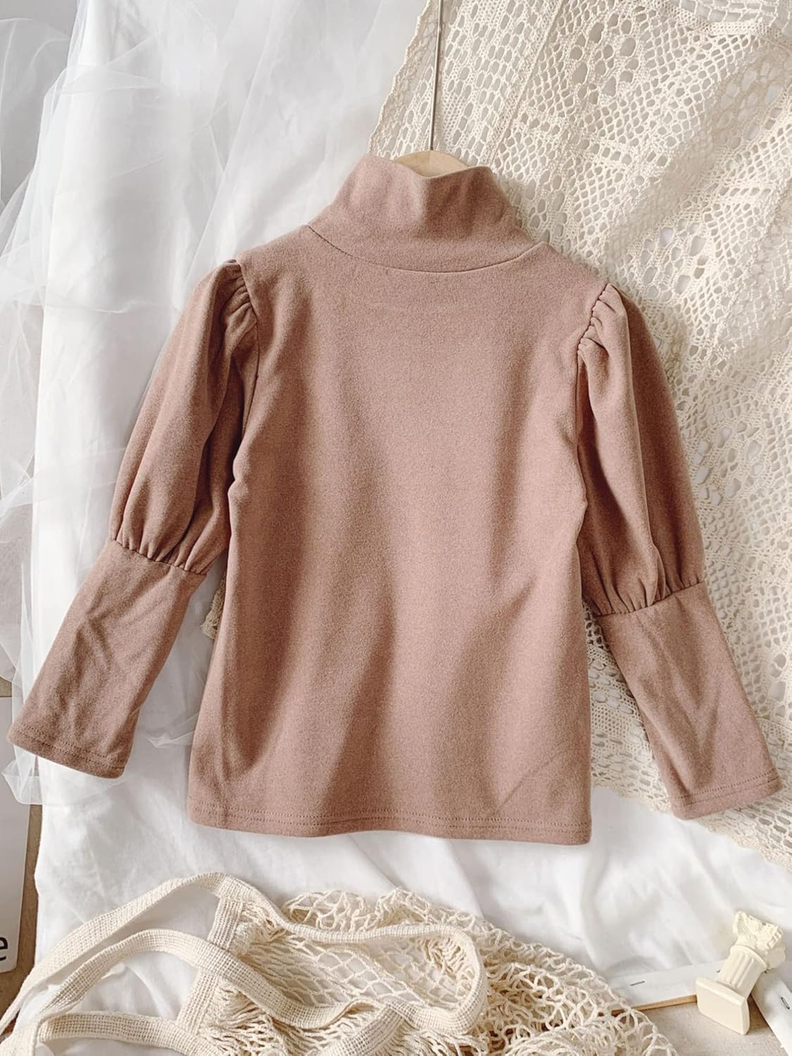 iiniim Baby Kids Girls Puff Long Sleeve Shirts Turtle-Neck Tee Shirt Tops Basic Solid Color Blouse: Clothing, Shoes & Jewelry