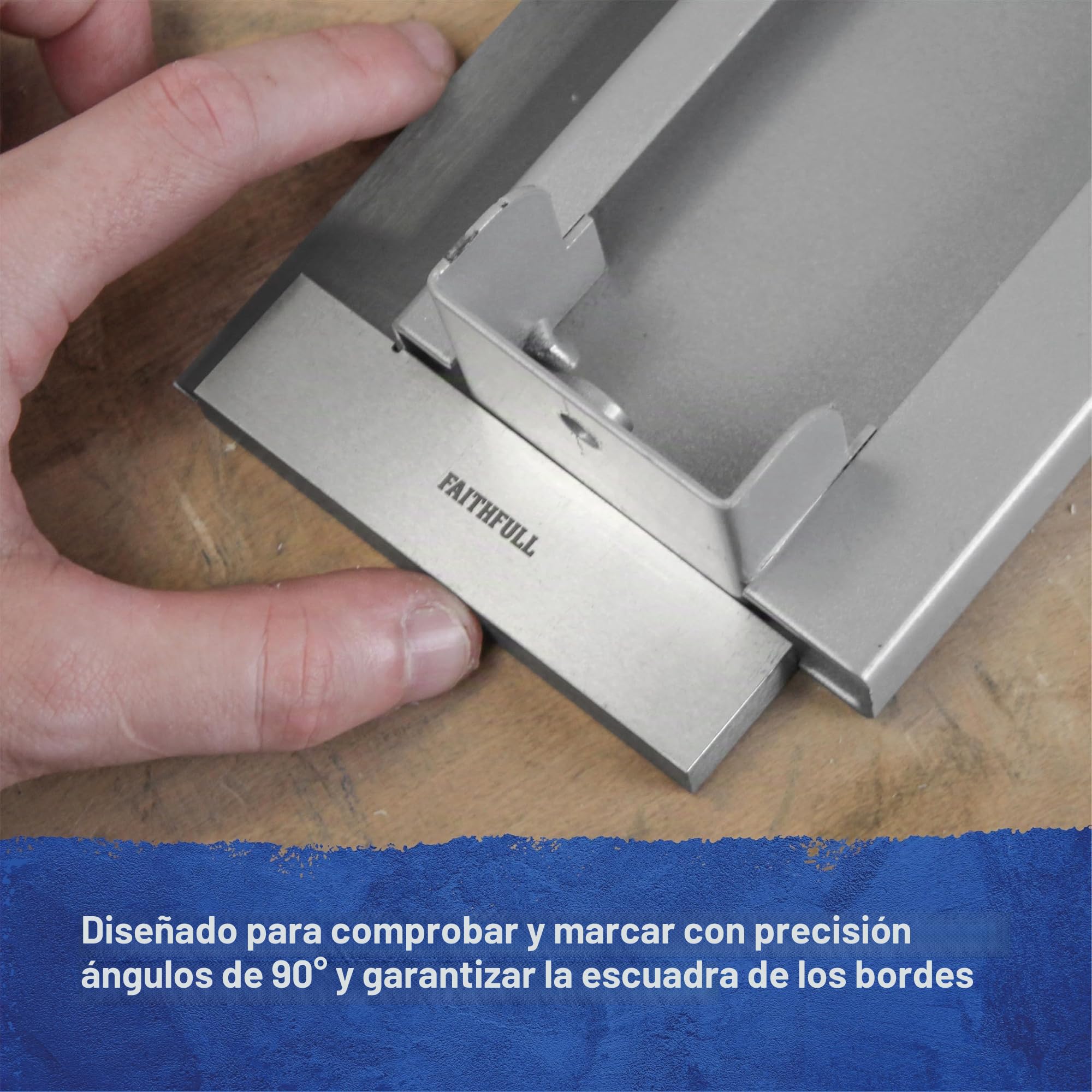 Faithfull Fairesset4 Lot de 4 équerres d'ingénieur 50,75,100,150 mm dans un coffret de présentation en bois