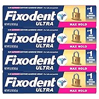Vista 8 de Fixodent Ultra Max Hold Secure - Crema adhesiva para dentaduras postizas completas y parciales, 2.2 onzas (paquete de 4)